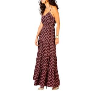 MICHAEL Michael Kors Black and Red Patterned Maxi Dress